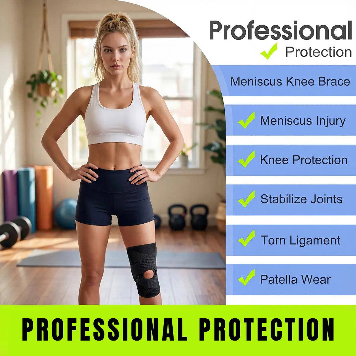 Knee Brace with Side Stabilizers for Meniscal Tear Knee Pain ACL MCL Arthritis Injuries Recovery, Breathable Adjustable Knee Support for Men and Women Black Healthcare Side Staoilizer Knee Compression Wrap