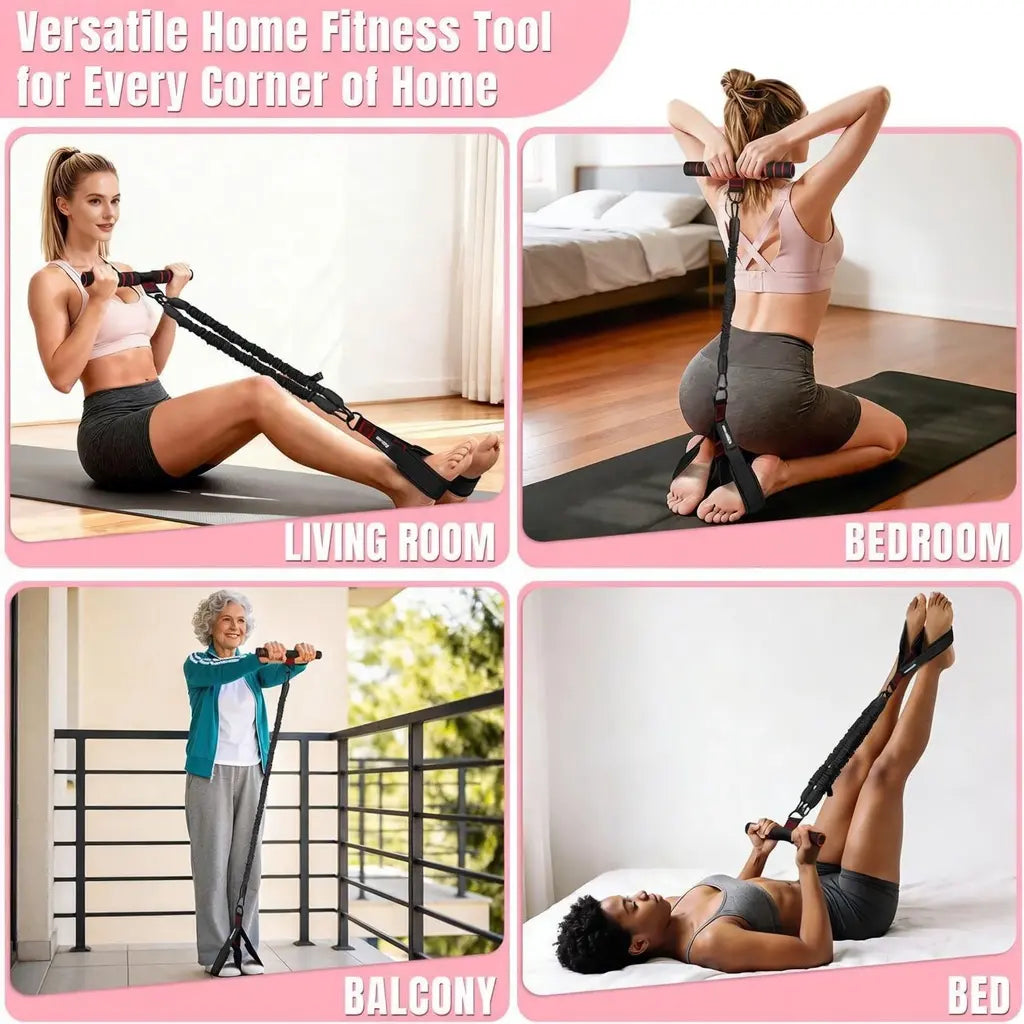 Adjustable Resistance Band Set with Padded Handles, Ft Straps & 90Lb Dual-Layer Safety Bands - Portable Home Fitness Pedal Puller for Bodybuilding, Hand-Pulling, Multi-Exercise, Train Needs, Bodybuilding Resistance Bands, Hand-Pulling Resistance Bands