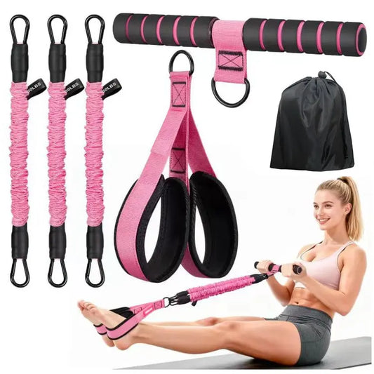 Adjustable Resistance Band Set with Padded Handles, Ft Straps & 90Lb Dual-Layer Safety Bands - Portable Home Fitness Pedal Puller for Bodybuilding, Hand-Pulling, Multi-Exercise, Train Needs, Bodybuilding Resistance Bands, Hand-Pulling Resistance Bands