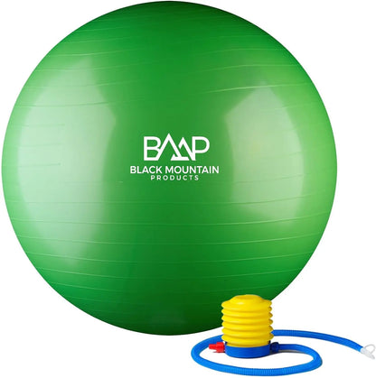 Exercise Stability Yoga Ball, Foot Pump, Ball Plug, Plug Puller, 2000 Lbs Static Weight Capacity Antiburst