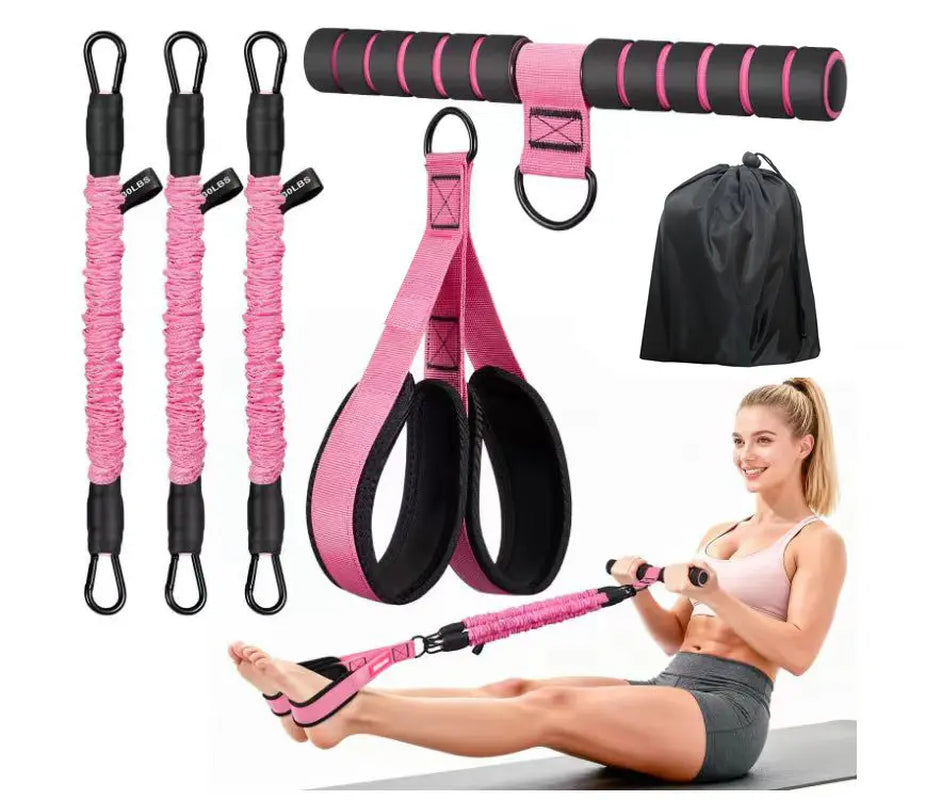 Adjustable Resistance Band Set with Padded Handles, Ft Straps & 90Lb Dual-Layer Safety Bands - Portable Home Fitness Pedal Puller for Bodybuilding, Hand-Pulling, Multi-Exercise, Train Needs, Bodybuilding Resistance Bands, Hand-Pulling Resistance Bands