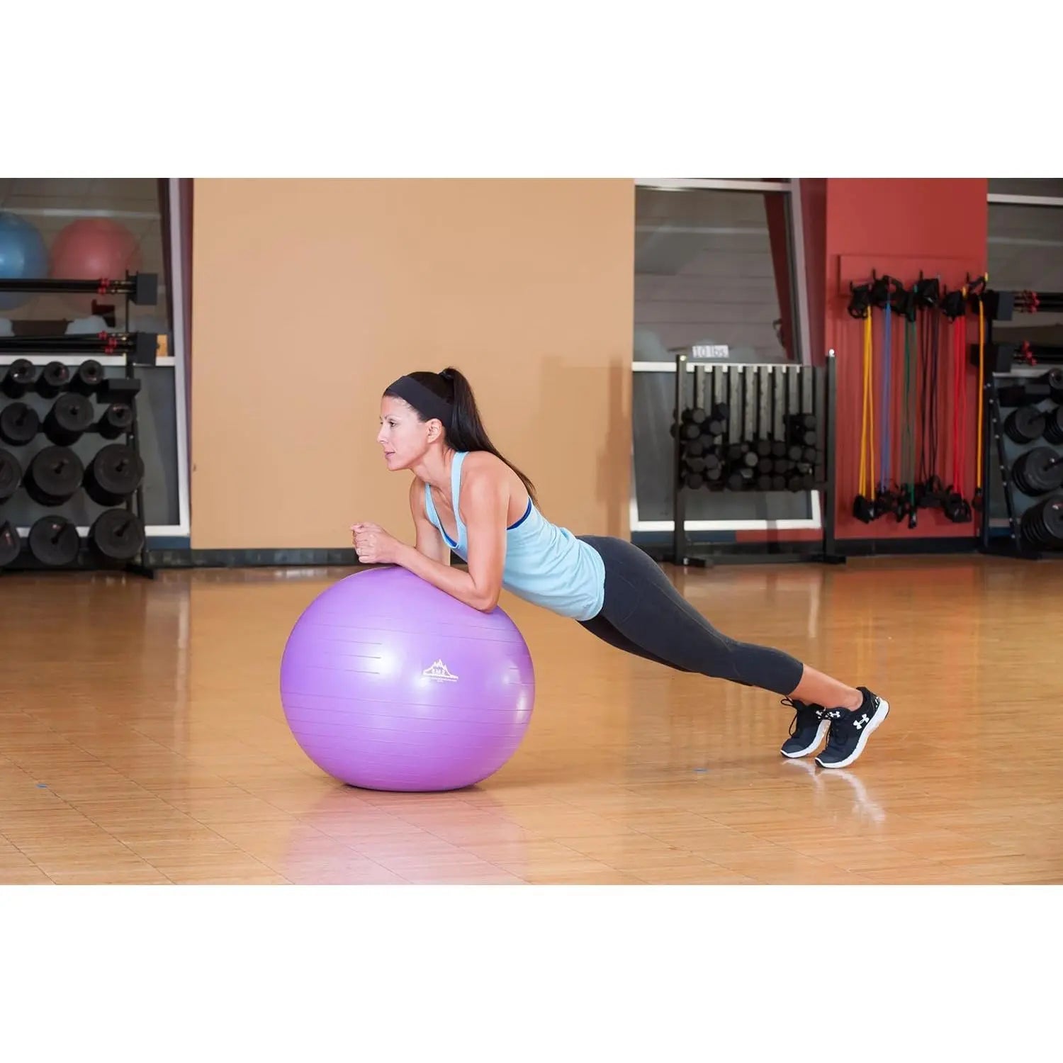 Exercise Stability Yoga Ball, Foot Pump, Ball Plug, Plug Puller, 2000 Lbs Static Weight Capacity Antiburst